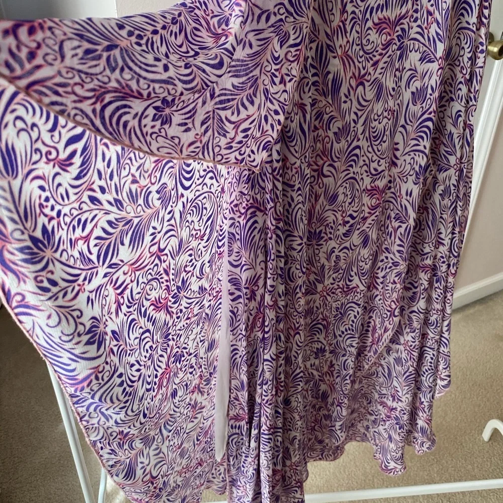 Anthropologie Purple Paisley Maxi Skirt Size 2 Flowy Boho - Picture 4 of 4